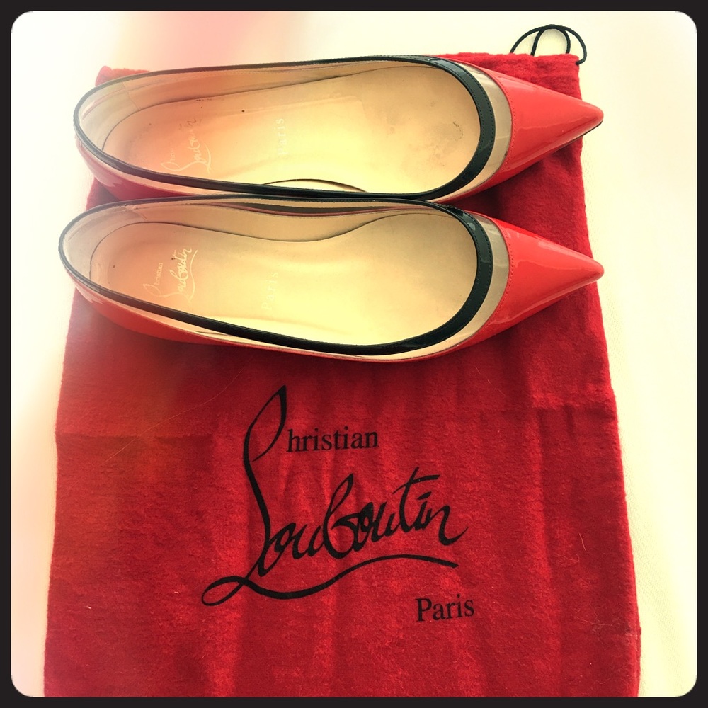 Christian Louboutin pattern leather flats red 36